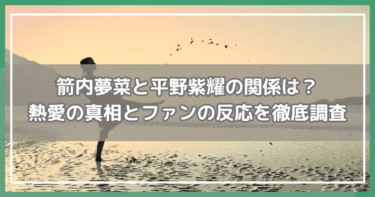 箭内夢菜 平野紫耀,箭内夢菜 熱愛