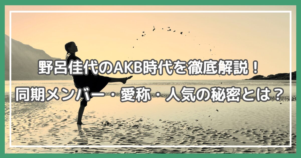 野呂佳代 akb時代 同期 野呂佳代 akb時代 何位 野呂佳代 akb時代 愛称 野呂佳代 akb時代 年齢