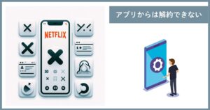 Netflix アプリ 解約ボタン ない 画面
