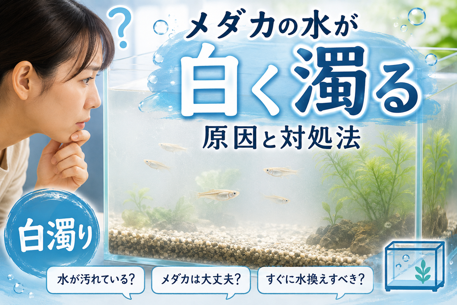 メダカ 水 白く濁る